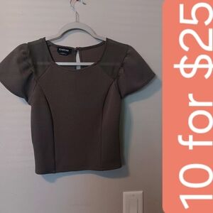 bebe Textured Knit Top in Taupe